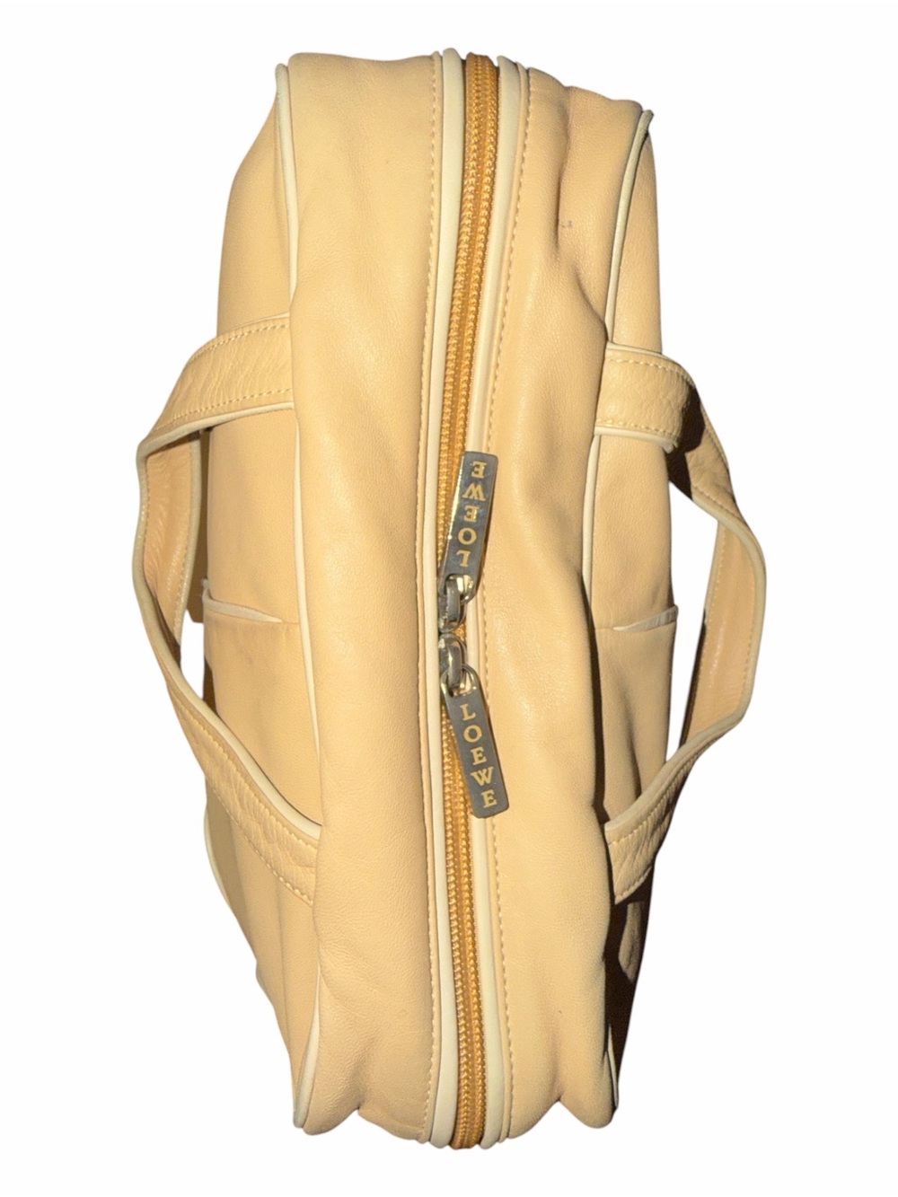 Authentic Vintage Loewe Beige Soft Nappa Leather Zip Tote Bag w/ Booklet - Picture 2 of 8